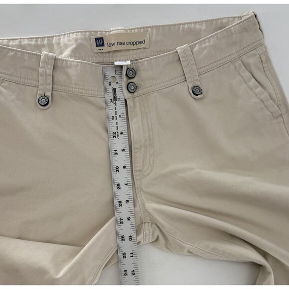 Vtg GAP Women’s Ivory Beige Low Rise Wide Leg Cropped Pants Size 10 Y2K Preppy - Picture 7 of 9